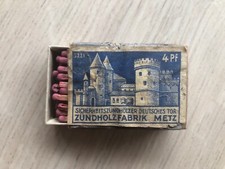Boîte d'allumettes allemande Metz Zundholzfabrik 3221 porte des allemands WW2