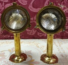 MINI BATEAU MARITIME BATEAU ANCIEN SPOT/LAMPE DE RECHERCHE AVEC SUPPORT LOT DE 2