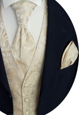 Beytnur Gilet Cravate Pochette de Mariage, Cravate N°20.2 Taille 44-62 & 90-114