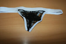 string homme tissu ajoure a carreau noir transparent