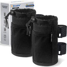 2Pack Universal Drink Holder for Bike, Scooter, Wheelchair & Golf Cart - Black