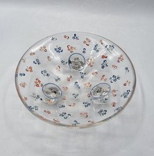 Coupelle tripode en verre soufflé émaillé à décor floral signé Rosy XXème