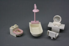 LEGO DUPLO SALLE DE BAIN Baignoire – douche, WC, table de toilette Très bon état