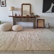 Tapis berbère Beni Ouarain / Moca Studio / Authentique / Ecru / 100% Laine 