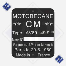 Plaque de cadre Motobécane AV89 (20-6-1960)