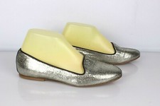 Ballerines tout cuir couleur entre l'argent et le doré clair ANNIE Très bon état