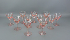 Lot de 11 verres rose à pied