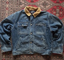 Polo Ralph Lauren Denim Jacket Flannel Veste Jean Col En Velour Vintage