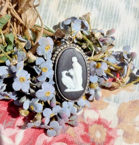 Ancien pendentif argent et - en,