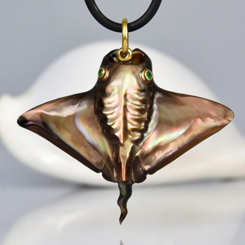 Pendentif manta ray - ray, argent