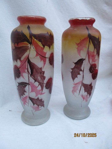 Paire vases décor floral - décor,