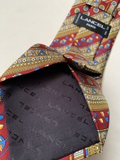 Cravate 100% Soie Lancel Paris 100% Silk Floral Tie / Collector / Made in France