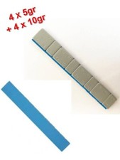 Lot de 100 Barrettes de Plombs Adhésifs Equilibrage Roue Jante Alu 4x5g + 4x10g