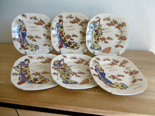 Six assiettes dessert - assiettes,