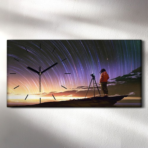 Horloge murale sur toile 60x30