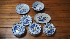 Service HOLLANDAIS CREIL et MONTEREAU 36 pièces assiettes saladier plats  japon