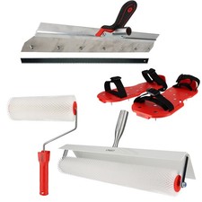 Kit outils ragréage - Rouleaux débulleurs 25-50cm - Râteau autonivelant 56cm - C
