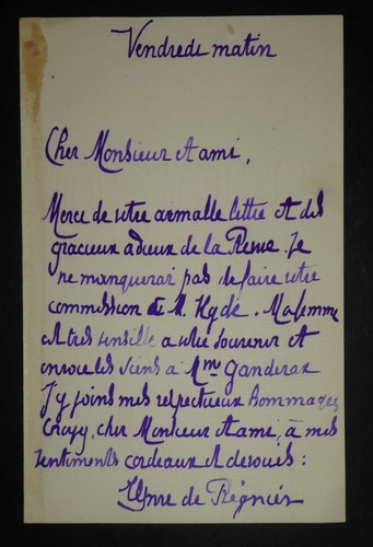Regnier henri lettre - regnier,