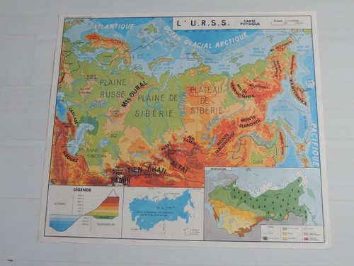Ancienne carte scolaire urss - urss, /