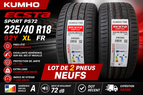 Pneus 225 r18 92y - 2, kumho