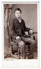 Photo cdv  beau jeune homme 1865 F. Rouet Montpellier sweet man cdv