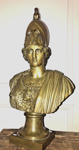 Buste bronze athena - en,