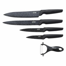 5five Simply Smart Set de couteaux Caractere 5 pcs. avec éplucheur, Noir, 151268