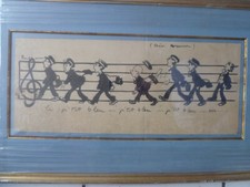 POULBOT  PLANCHE ORIGINALE  /  DESSIN   ENCRE DE CHINE  / PORTE  LE P TIT BLEU