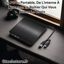 externe DVD, CD-ROM Optique Externe USB 3.0 Type C SATA Pour Ordi PC Et Portable