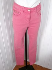 Pantalon jeans rose taille haute slim stretch ELORA Green W26 36 8uk logo métal