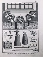 Diamantaire Lapidaire en 1779 Gemmologie Diamant Gravure Encyclopédie Diderot