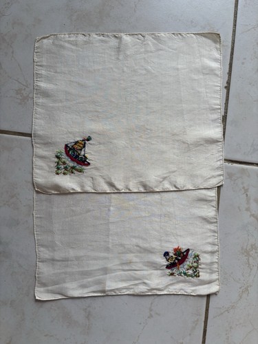 Lot mouchoirs anciens soie - lot, 2