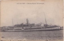 Carte postale ancienne – Le Havre – Bateau-hôpital britannique – ELD – Guerre 19