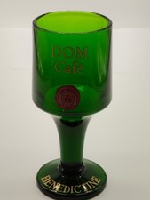 Tasse Vintage en Verre Sérigraphié Beige et Dorure Sigle Rouge Café Dom