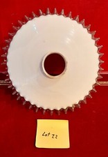 ANCIEN Abat-jour tulipe verre opaline lustre MONTE ET BAISSE DENTELLE