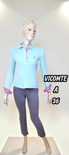 Vicomte A. Taille 36   Superbe polo manches longues bleu clair et rose femme