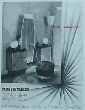PUBLICITE KRIEGER DECORATEUR D'INTERIEUR DECORATION MEUBLES DE 1928 FRENCH AD