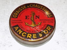 BOITE EN TOLE ANCRE D'OR GRAISSE A CHAUSSURE CORIO MELEINE NANTES