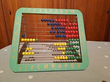 Ancien Boulier Et Alphabet En Bois Gravé