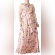 Rtr Monique Lhuillier Bridesmaidfloral Daniela Robe Sz 10 Mariage Floral Long