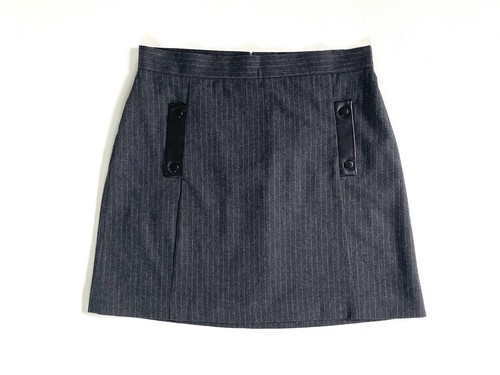 Jupe laine détail cuir - jupe,