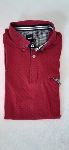 Polo rouge bordeaux manches