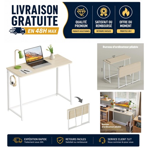 Wohomo bureau pliant 100x40 - bureau,