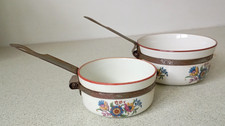 CASSEROLES ANCIENNES EN PORCELAINE DECOR FLORAL