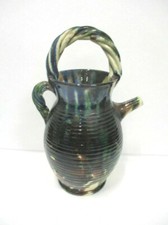 Ancienne cruche, cruchon en terre cuite vernissée Vallauris Lunetta France