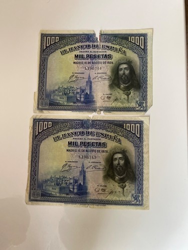 Billet espagne 1000 - billet,