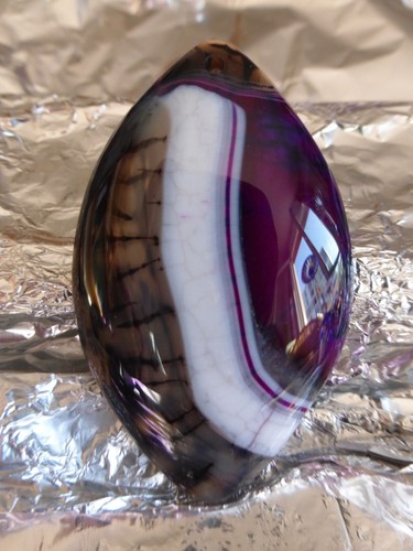 Pendentif ovale agate blanc - en,