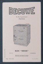 Buvard BECUWE Bloc Hermé four feu continu PARIS Blotter