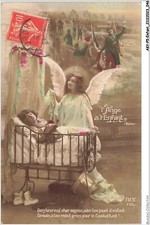 AKYP5-0398-ENFANT - L'ANGE ET L'ENFANT - DORS HEUREUX CHER MIGNON AVEC TON