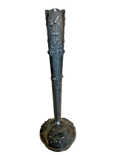 Vase soliflor étain décor - vase,